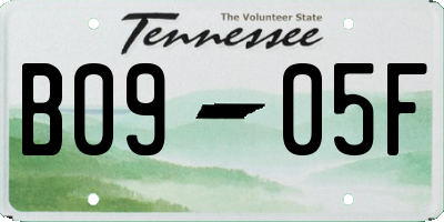 TN license plate B0905F