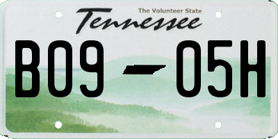 TN license plate B0905H