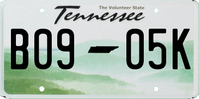 TN license plate B0905K