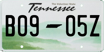 TN license plate B0905Z