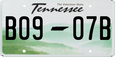 TN license plate B0907B