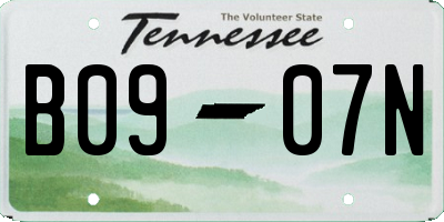 TN license plate B0907N