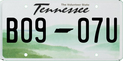 TN license plate B0907U