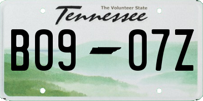 TN license plate B0907Z
