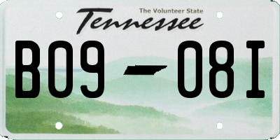 TN license plate B0908I
