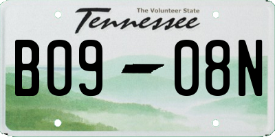 TN license plate B0908N