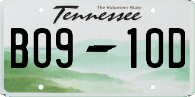 TN license plate B0910D