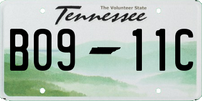 TN license plate B0911C