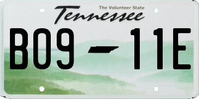 TN license plate B0911E