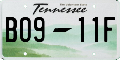 TN license plate B0911F