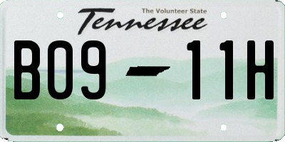 TN license plate B0911H