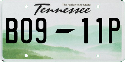 TN license plate B0911P