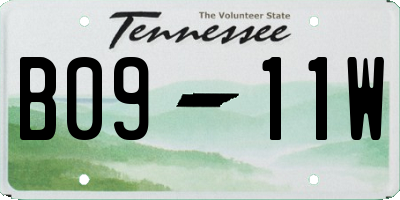 TN license plate B0911W