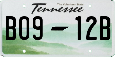 TN license plate B0912B