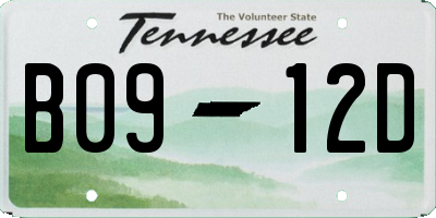 TN license plate B0912D
