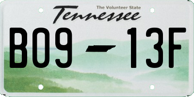 TN license plate B0913F