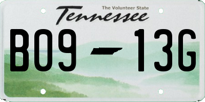 TN license plate B0913G