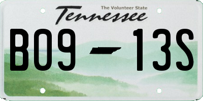 TN license plate B0913S