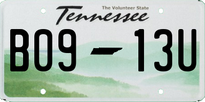 TN license plate B0913U