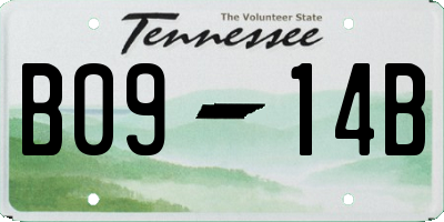 TN license plate B0914B