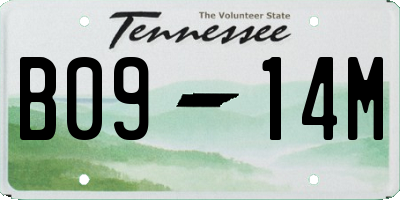 TN license plate B0914M