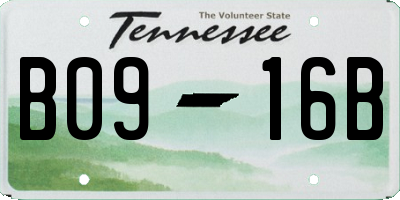 TN license plate B0916B