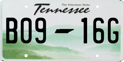 TN license plate B0916G