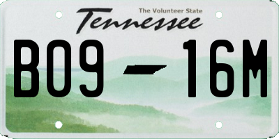 TN license plate B0916M