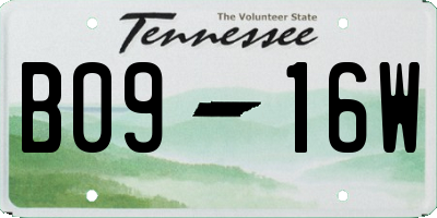 TN license plate B0916W