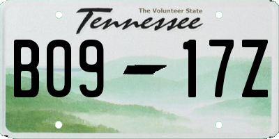 TN license plate B0917Z
