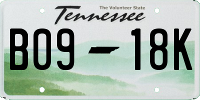 TN license plate B0918K