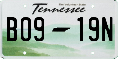 TN license plate B0919N