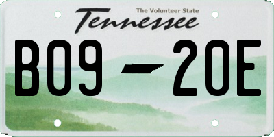 TN license plate B0920E