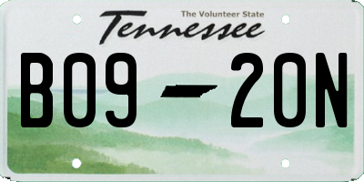 TN license plate B0920N