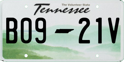TN license plate B0921V