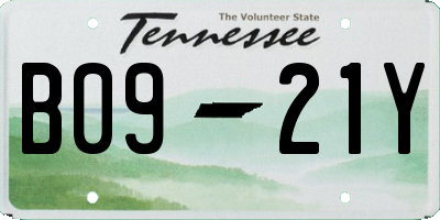 TN license plate B0921Y