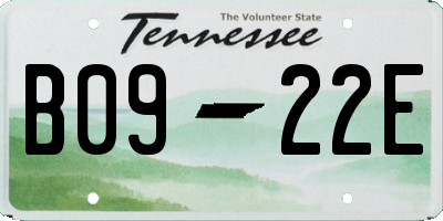 TN license plate B0922E