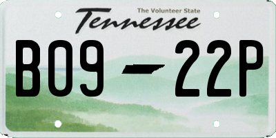 TN license plate B0922P