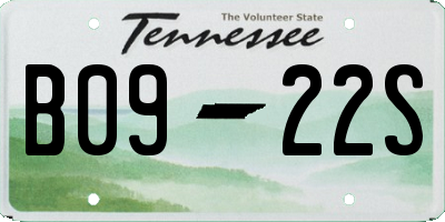 TN license plate B0922S
