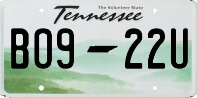 TN license plate B0922U
