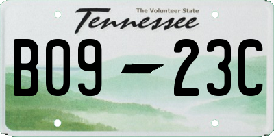 TN license plate B0923C