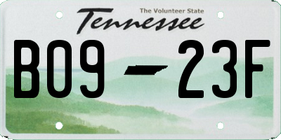 TN license plate B0923F