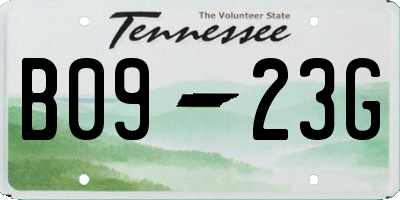 TN license plate B0923G
