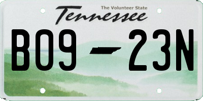 TN license plate B0923N