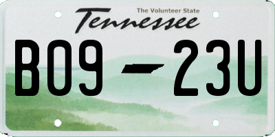 TN license plate B0923U