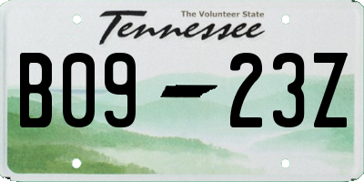 TN license plate B0923Z