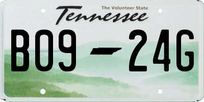TN license plate B0924G