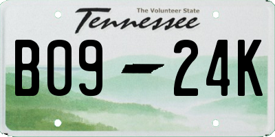TN license plate B0924K