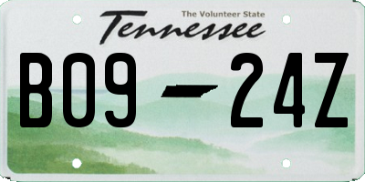 TN license plate B0924Z