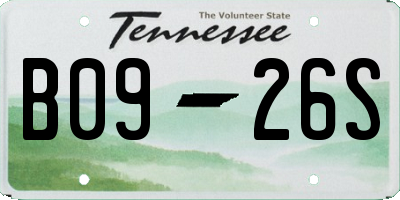 TN license plate B0926S